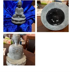 Soap Stone Gray Buddha Statue 4 1/2"